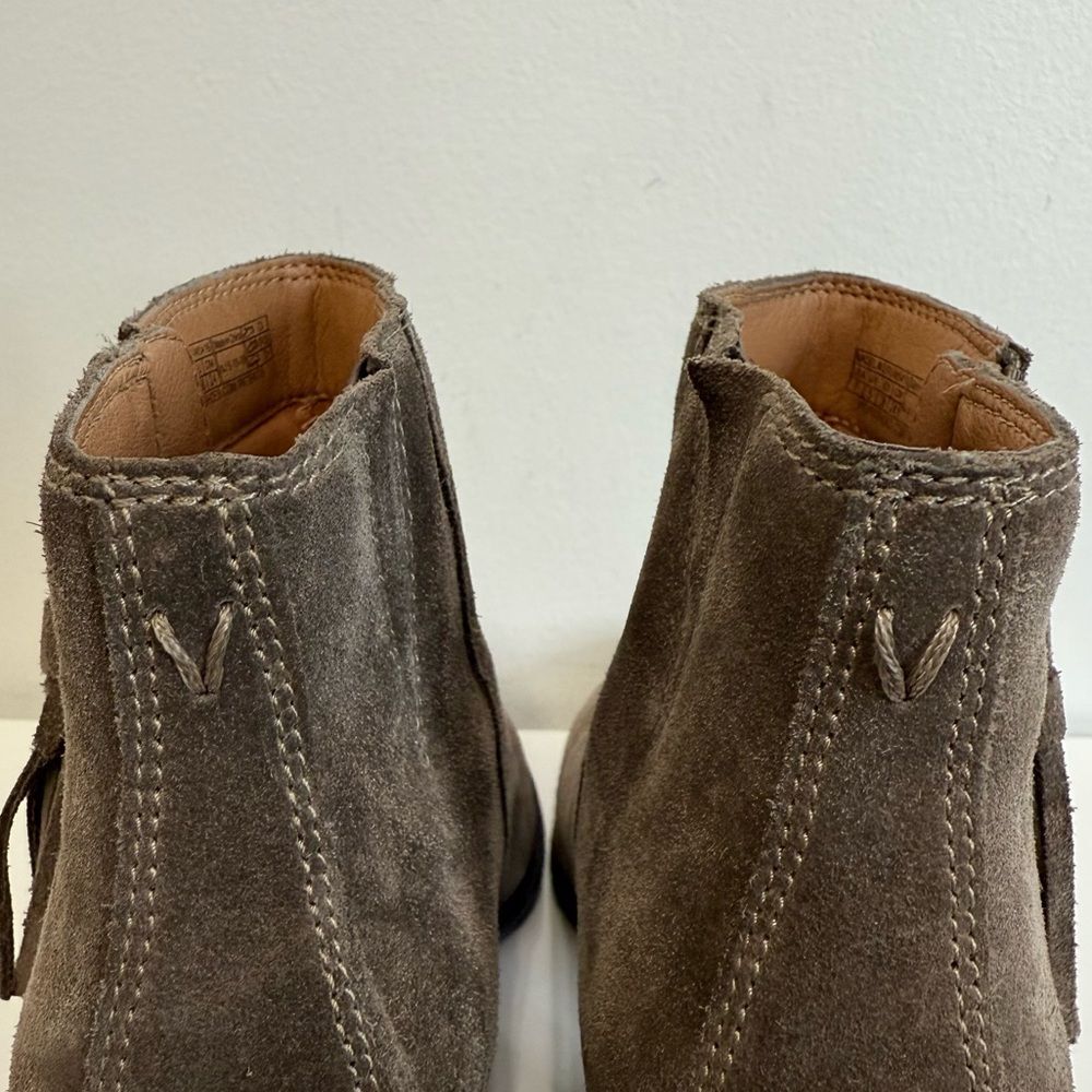 Vionic Shoes Madeline Ankle Boot Taupe Suede Block Heel Tassel Side Zip Size 7 - Picture 8 of 11
